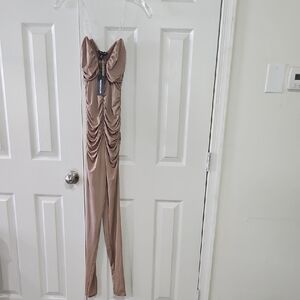 PrettyLittleThing Camel Draped Jumpsuit